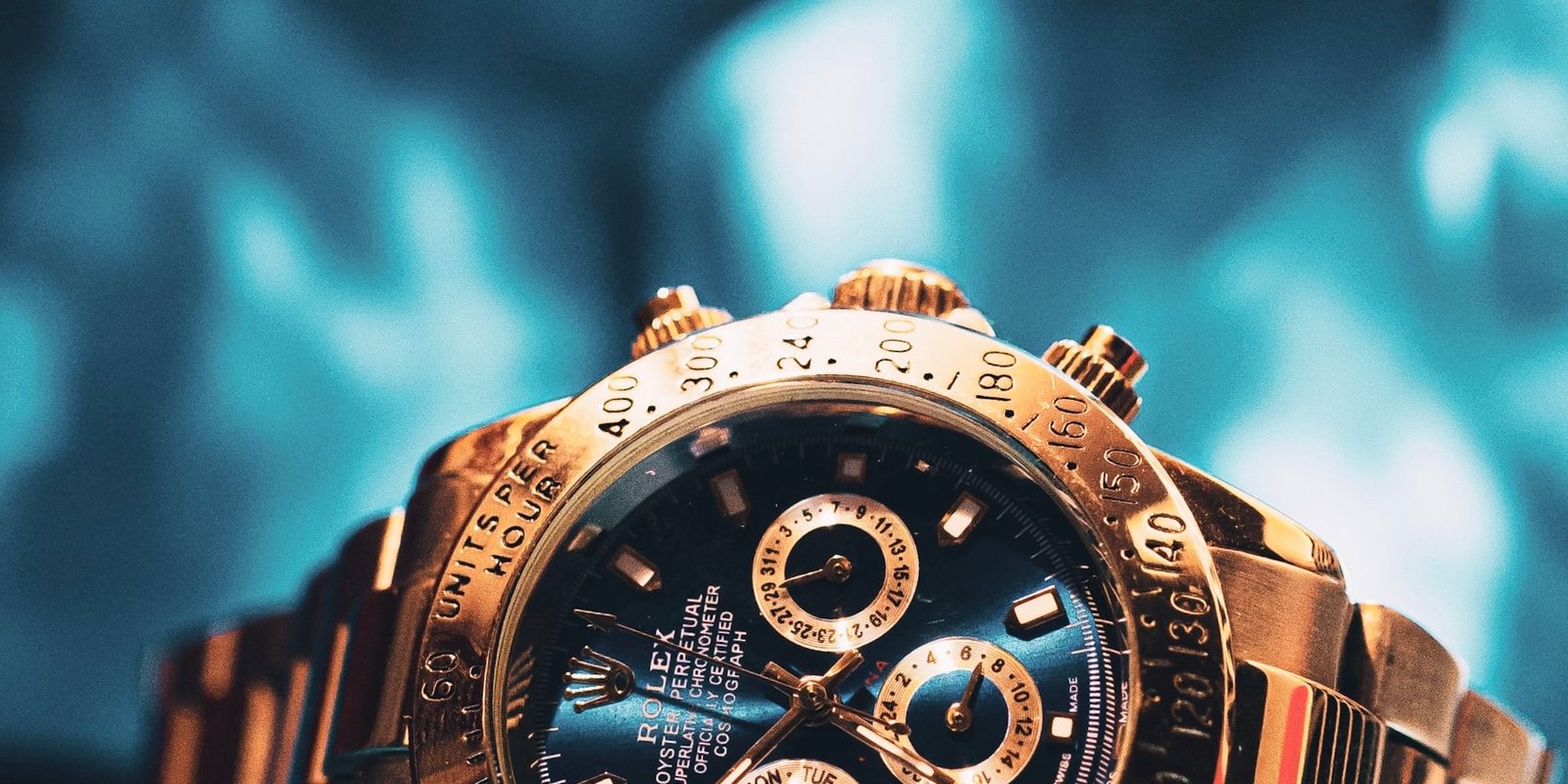 Gold chronograph watch